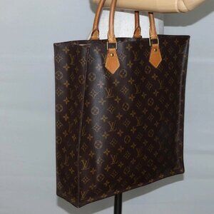 LOUIS VUITTON Monogram Sac Plat Hand Bag M51140 LV Auth BA5908